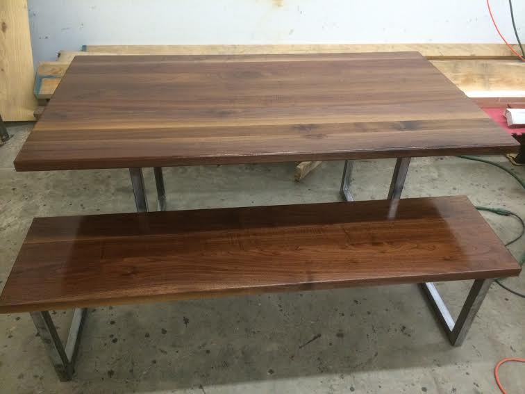 Black Walnut Wood Strip Tables Round End Accent