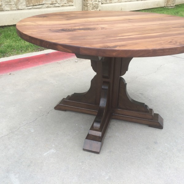Black Walnut Wood Strip Tables Round End Accent
