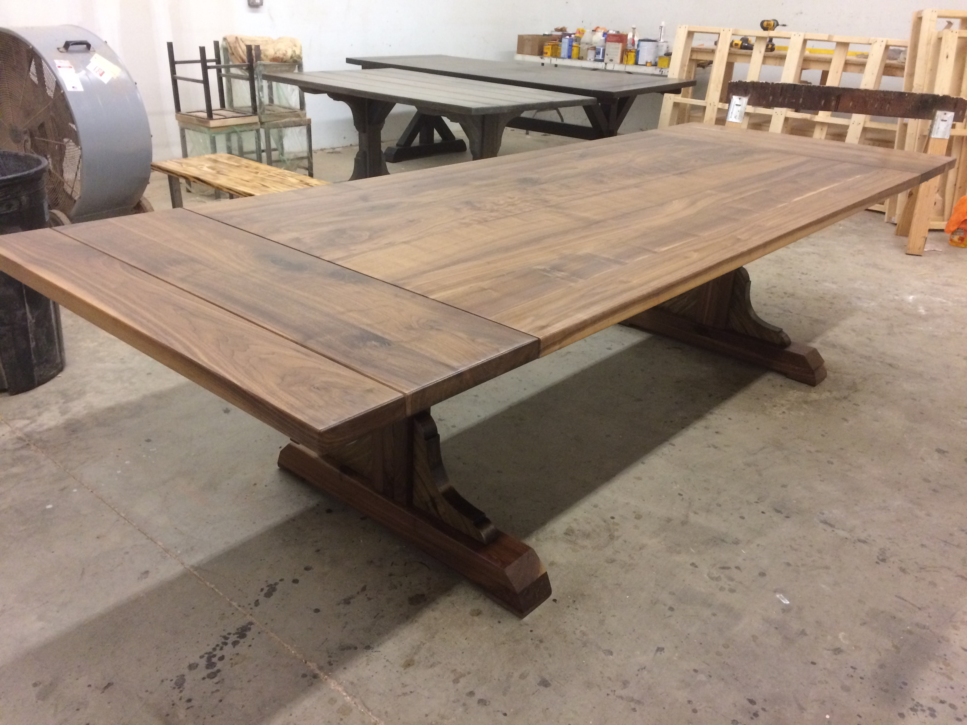 Black Walnut Wood Strip Tables Round End Accent