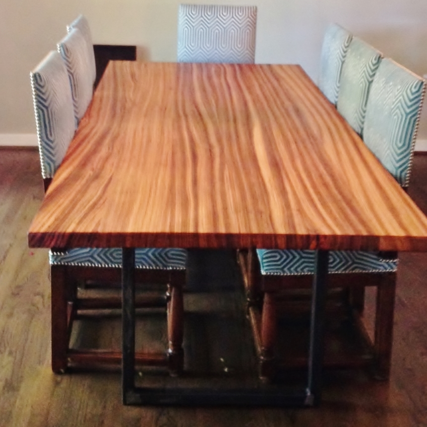 Zebra Wood Modern Industrial Table Ks Woodcraft