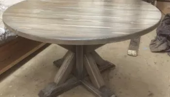 Ash Round Trestle Table